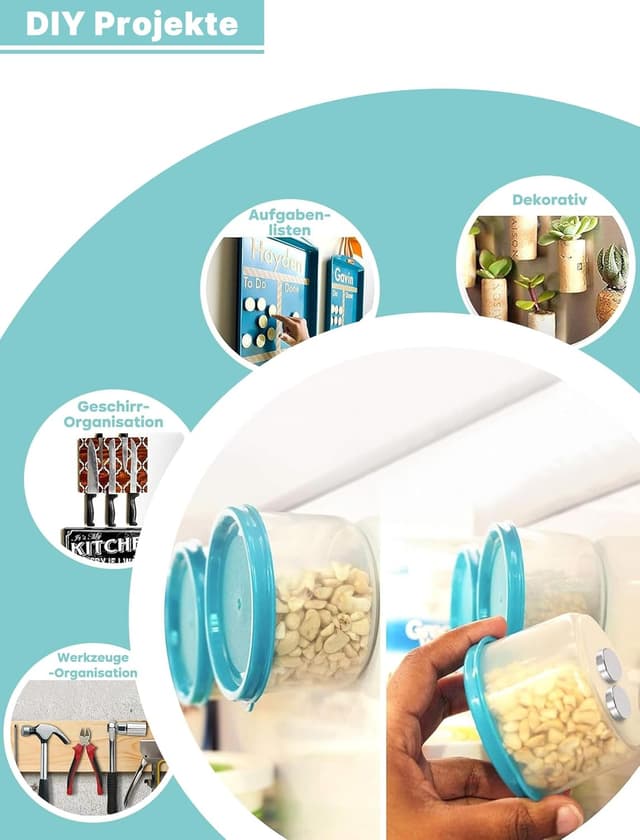 Detalle de 50x Neodym-Magnete Miangsy (10 x 3 mm) für Magnettafel, Kühlschrank und DIY