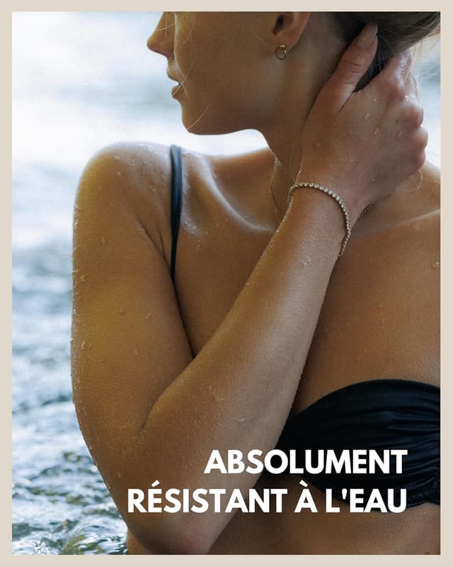 Detalle de GD GOOD.designs EST. 2015 Bracelet de tennis en or pour femmes avec zircons cubiques et pierres de cristal (3 mm)