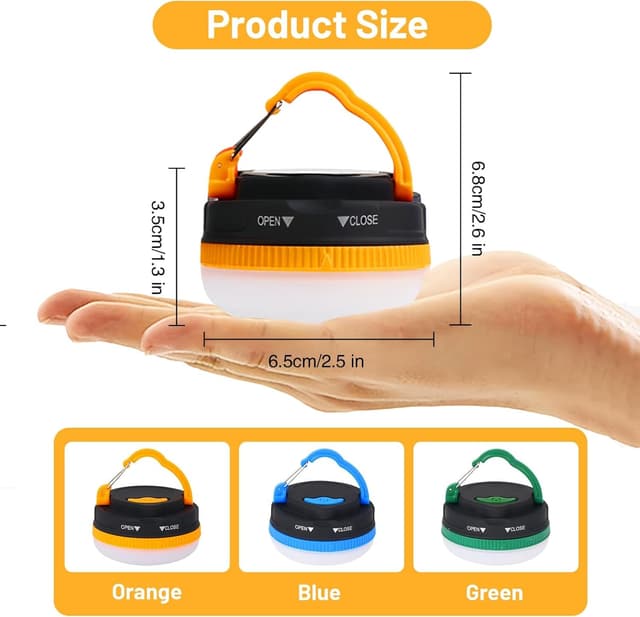 Detalle 2 de Camping Lantern 3 Pack Waterproof LED Tent Light ⛺