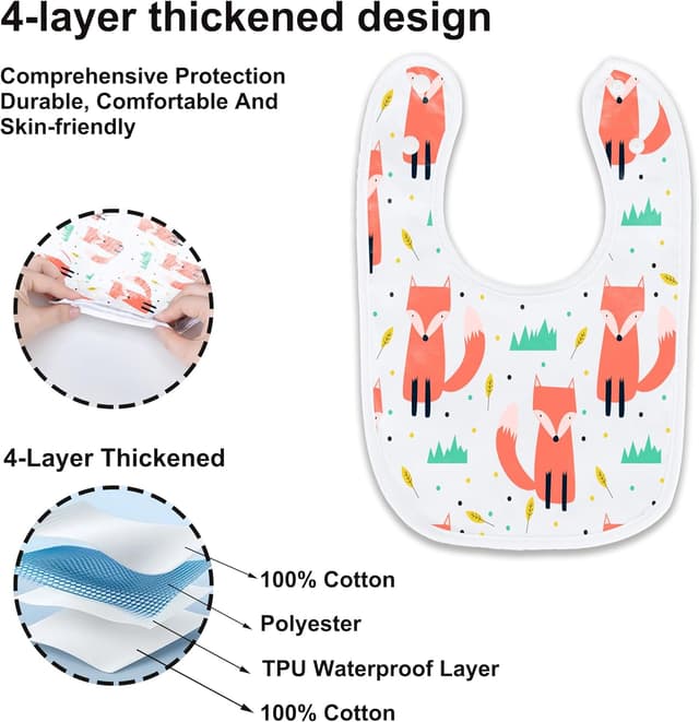 Detalle 2 de Hakochia Hakochia Waterproof Baby Bibs 10-pack
