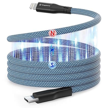 Detalle de Magtame Cable Magnético USB C a Lightning, Carga Rápida ⚡