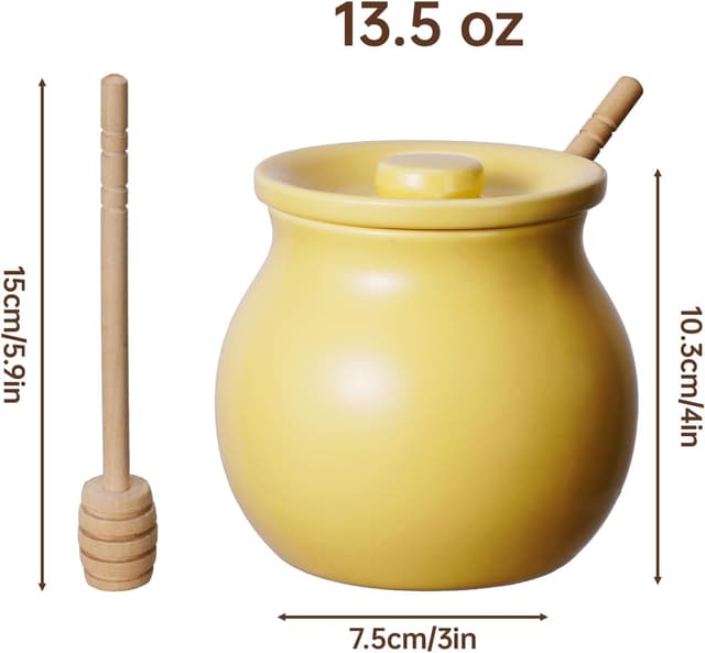 Thumbnail 6 de NiHome Ceramic Honey Jar with Dipper