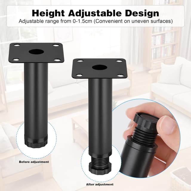Detalle 1 de Möbelbeine mit Höhenverstellung 10 cm