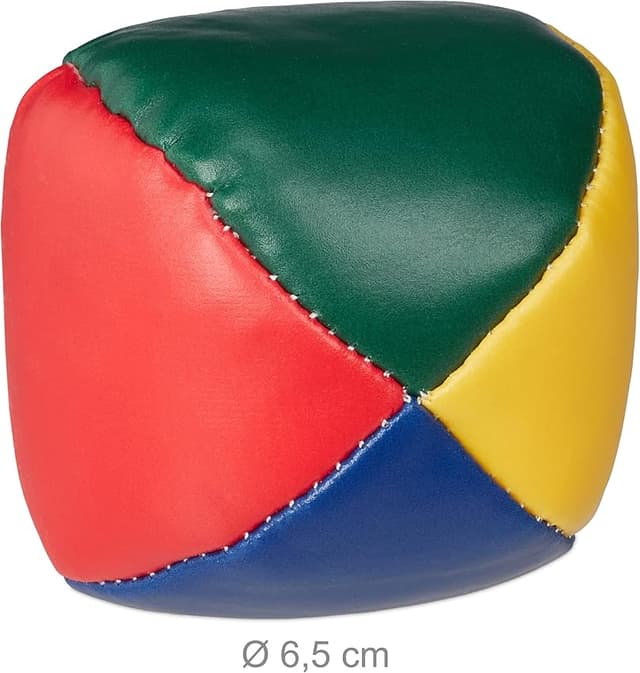 Detalle 2 de Relaxdays 5 pelotas malabares Ø 6,5 cm multicolor 🤹