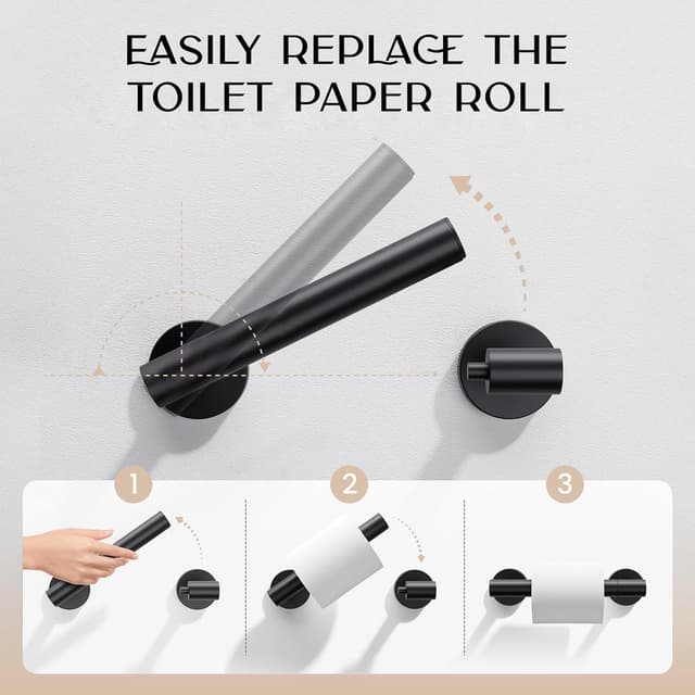Thumbnail 2 de Day Moon Matte Black Toilet Roll Holder