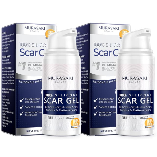 Detalle de 100% Silicone Scar Gel 2-Pack (2 x 1.06oz) for Surgical Scars, C-Section, Acne Marks, Keloids, Burns & Stretch Marks