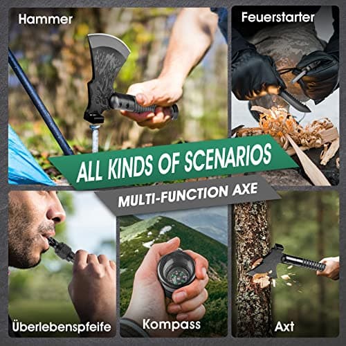 Detalle 2 de Japaknives 10 en 1 Hacha de Supervivencia para Camping 🪓