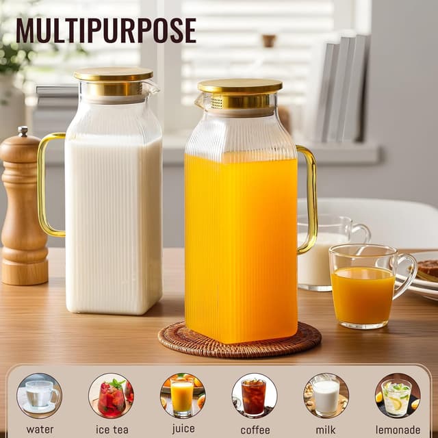 Detalle de Snuvid Square Glass Pitcher 68 oz