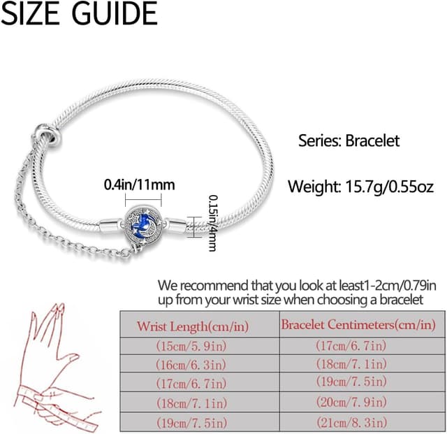 Detalle de QIKAOLA Armband aus 925 Sterling Silber mit Schlangenketten-Design und Herzverschluss (für Pandora Charm Beads)