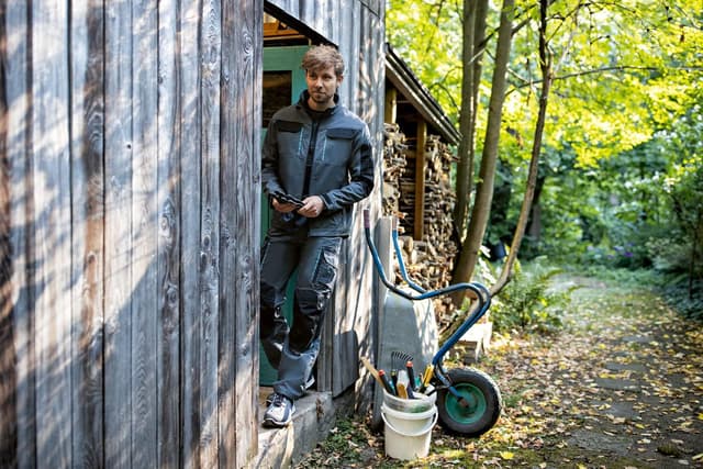 Detalle de Uvex Tune-up Softshell-Arbeitsjacke für Herren – atmungsaktiv & wasserabweisend