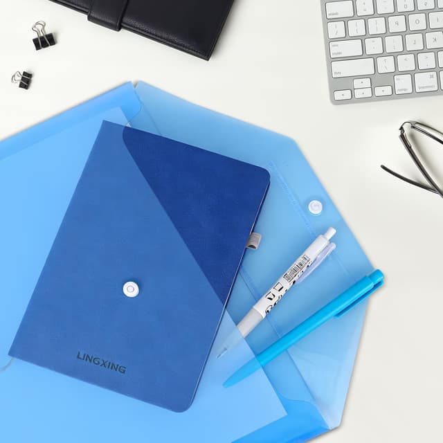 Detalle de 24Pack A4 Plastic Wallet Folders with Popper Closure – Document Folder Wallet (Assorted)