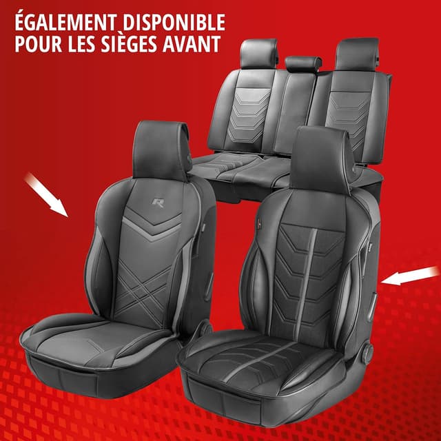 Detalle de Walser Kimi housse de siège arrière universelle avec coussin de protection noir-gris