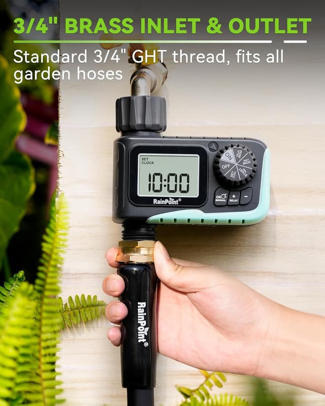 Thumbnail 6 de RAINPOINT Programmable Sprinkler Timer (1 Outlet) for Garden Hose with Rain Delay