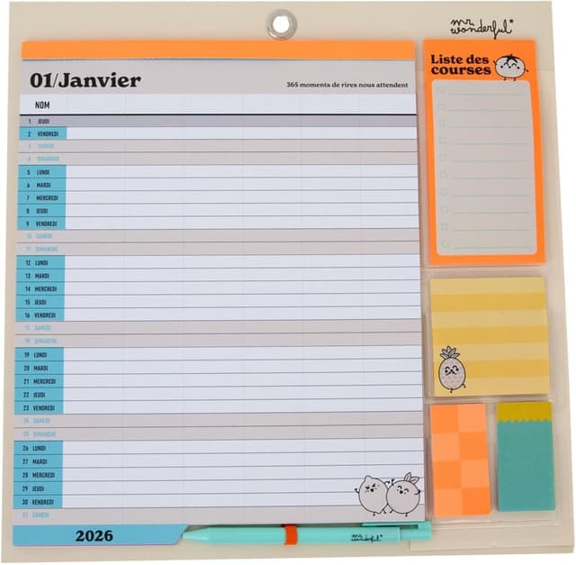 Thumbnail 3 de Mr. Wonderful Calendrier mural magnĂ©tique 2026 đ