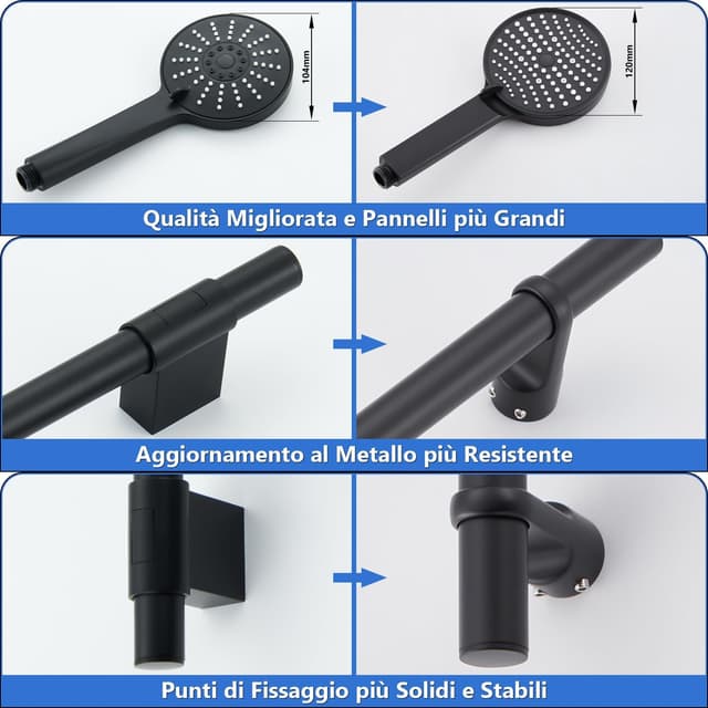 Thumbnail 2 de Ulytid Asta Doccia 70 cm Nero