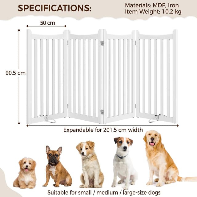 Thumbnail 3 de Yaheetech Freestanding Pet Gate 91cm