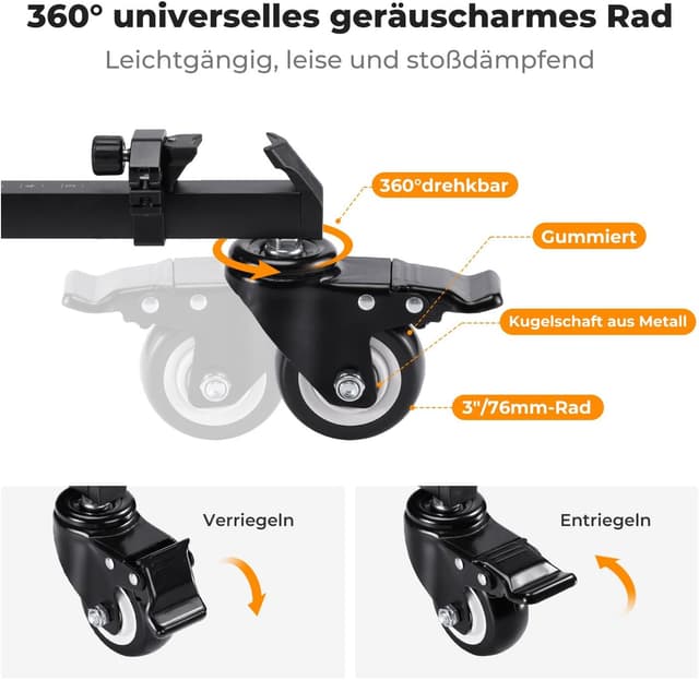 Detalle 2 de K&F CONCEPT Heavy Duty Tripod Dolly 38,5 cm