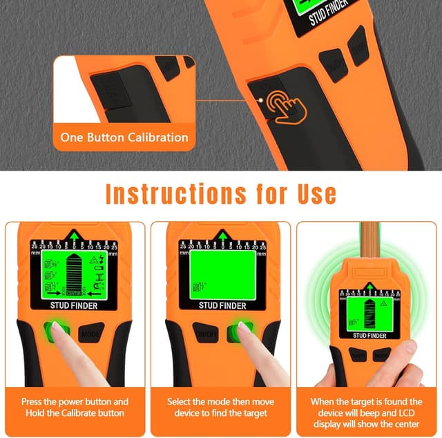 Thumbnail 4 de Stud Finder Wall Scanner 6-in-1 with LCD Display
