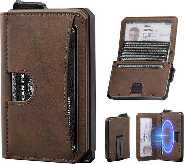 Detalle de MYSHION Geldbörse Herren RFID Schutz 12 Karten