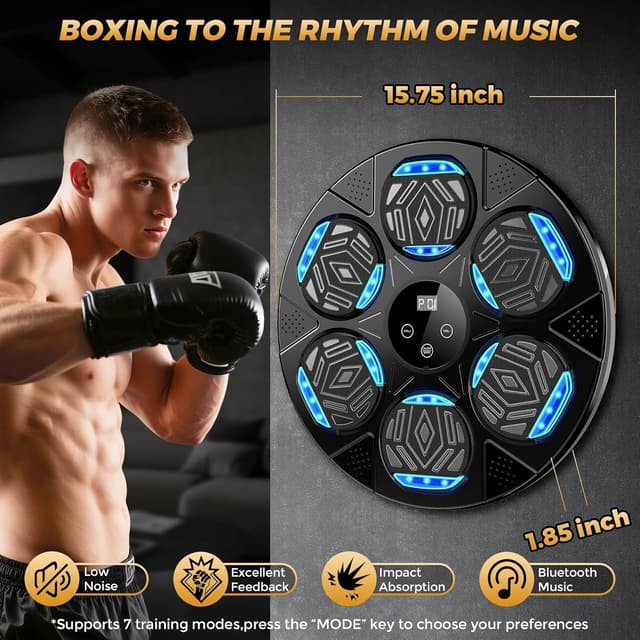 Detalle 2 de LOLBOX Upgraded Music Boxing Machine (Wall Mount) with Bluetooth & Gloves
