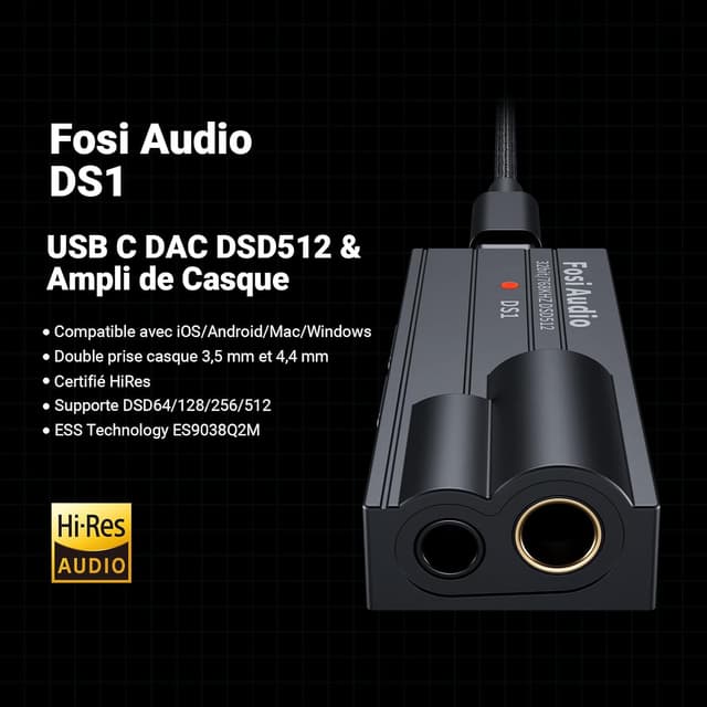 Detalle 2 de Fosi Audio DS1 Ampli Casque 240 mW