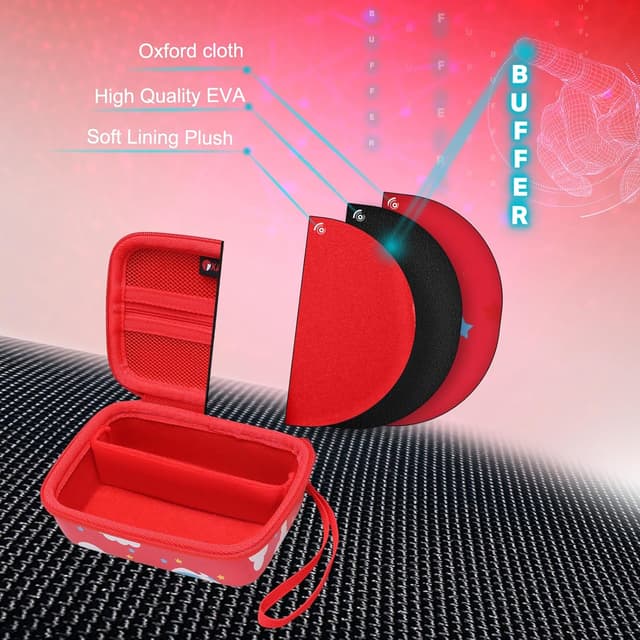 Detalle 2 de XANAD Kinderkamera Tasche für VTech Kidizoom Print Cam/Kidizoom Video Studio HD (rot)