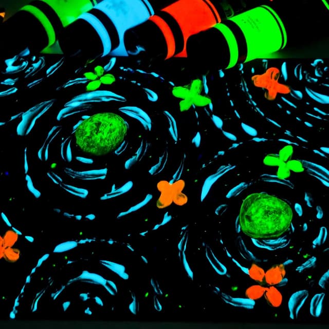 Detalle 2 de Artecho Acrylfarbe Leuchtfarbe im 6er-Pack (120 ml) – wasserfest, lichtbeständig und schnell trocknend