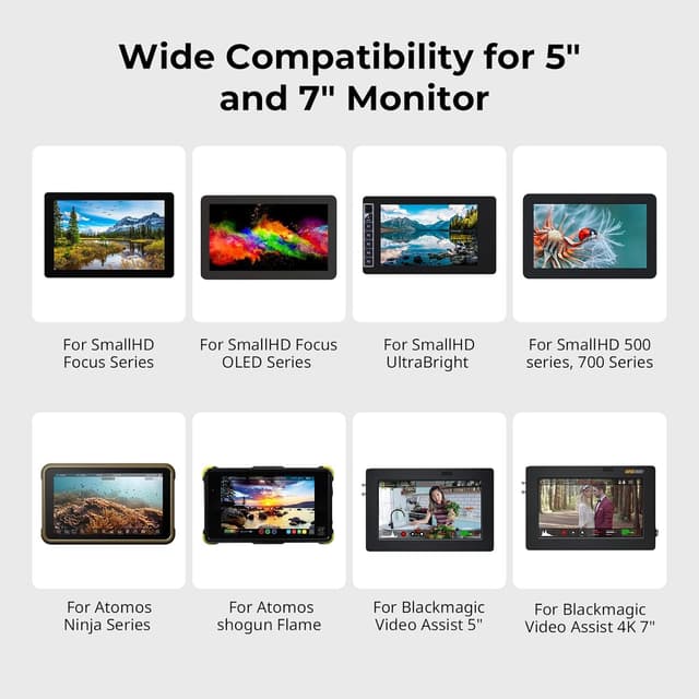 Detalle de SMALLRIG 2905B Kamera-Monitorhalter mit Cold-Shoe-Adapter, 360° drehbar & 180° neigbar