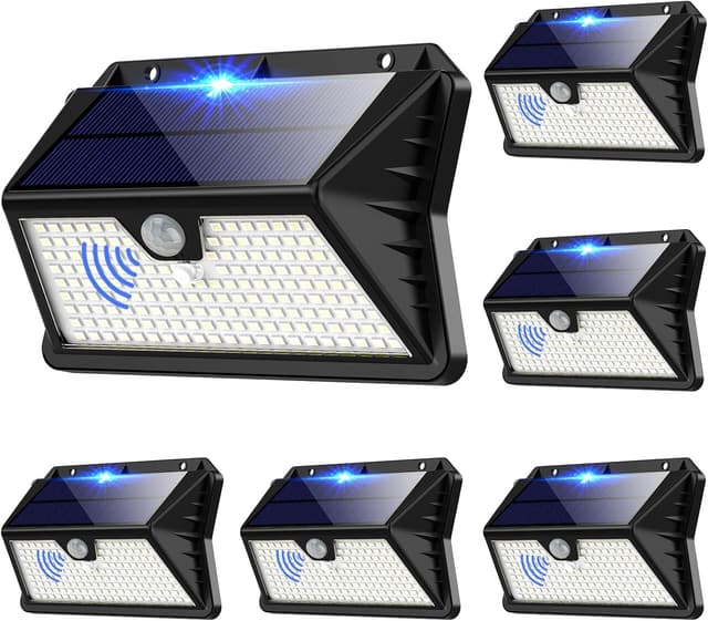 Thumbnail 6 de Faro LED esterno con pannello solare e sensore di movimento, set da 4 pezzi (185 LED, 3 modalità) IP65