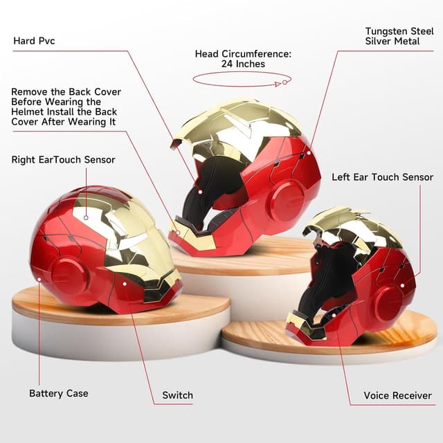 Thumbnail 5 de YONTYEQ Iron Hero MK 5 Helmet for Cosplay 🎭