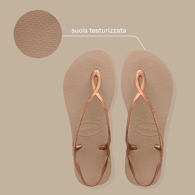 Detalle 2 de Havaianas Luna sandali da donna con cinturino alla caviglia, suola antiscivolo e cinturini intrecciati