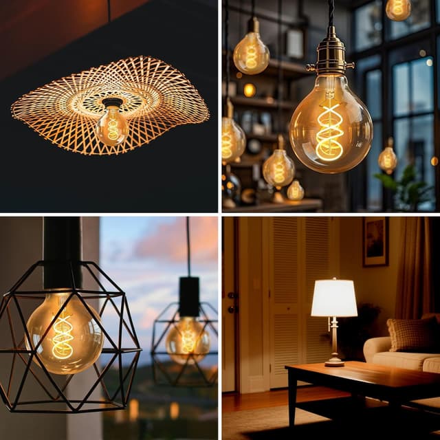 Detalle de YindaLux E27 LED Filament Edison G80 4W, 2200K warmweiß (3er Set), nicht dimmbar