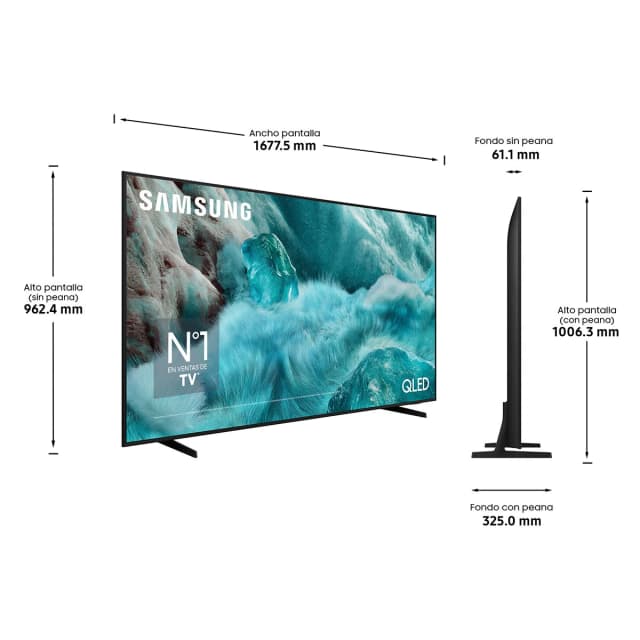 Detalle 2 de Samsung TV QLED de 75" TQ75Q7FAAUXXC 4K con Quantum Dot y Vision AI (reacondicionado Grado A)
