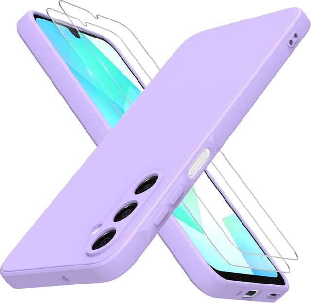 Detalle de THIYUFUNS Hülle für Samsung Galaxy A16 5G/4G (6,7") – TPU Case mit 2 Schutzfolien & Silikon-Handseil, lila