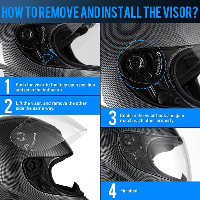 Detalle de Casque intégral Favoto ECE 22.06 en fibre de carbone (59-60 cm) – ventilation et intérieur lavable