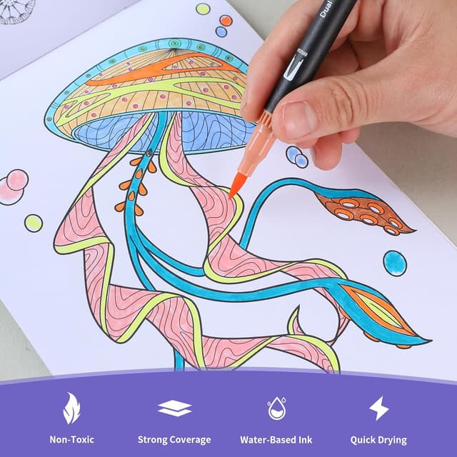 Detalle 2 de HYNEXLK 78 Colours dual tip brush pens