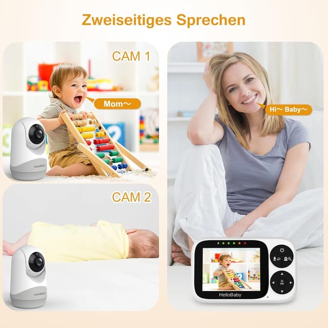 Thumbnail 5 de HelloBaby Babyphone mit 2 Kameras 3,2" Bildschirm