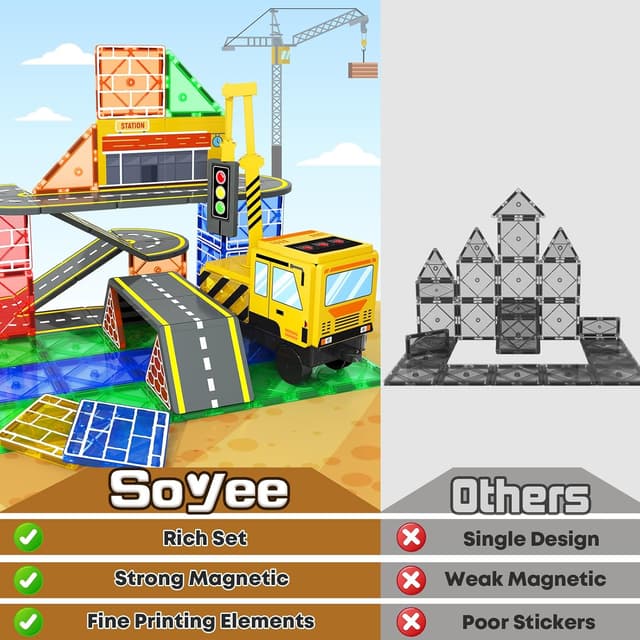 Thumbnail 4 de Soyee Magnetic Tiles 3+ Magnetic Building Blocks 🧩