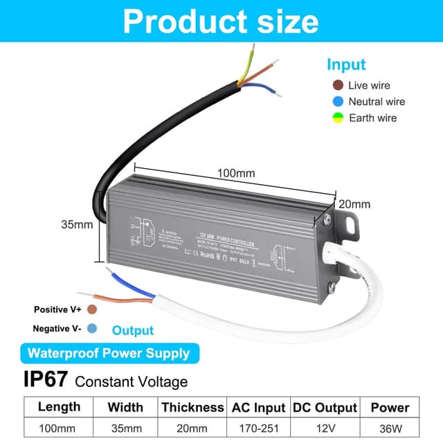 Detalle 2 de OFFCUP LED driver 36W 12V power supply