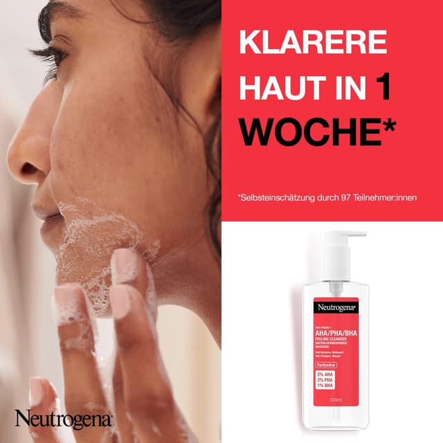 Detalle de Neutrogena Anti-Pickel+ Anti-Pickel Set: Tägliches Waschgel (200 ml) & Tägliches Serum (30 ml) mit Salicylsäure + AHA/PHA