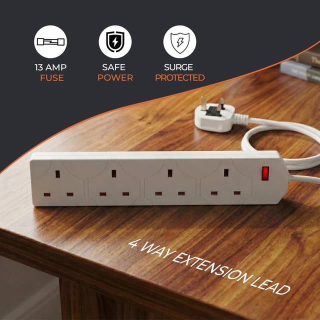 Detalle de Wolf Power 4 Way extension lead 2 m