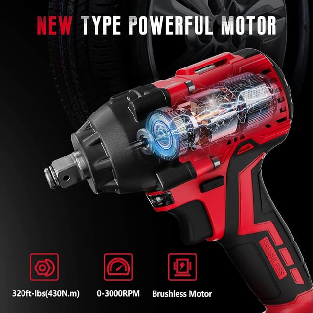 Thumbnail 1 de SEYVUM Impact Wrench 320 Ft-lbs, 20V Brushless