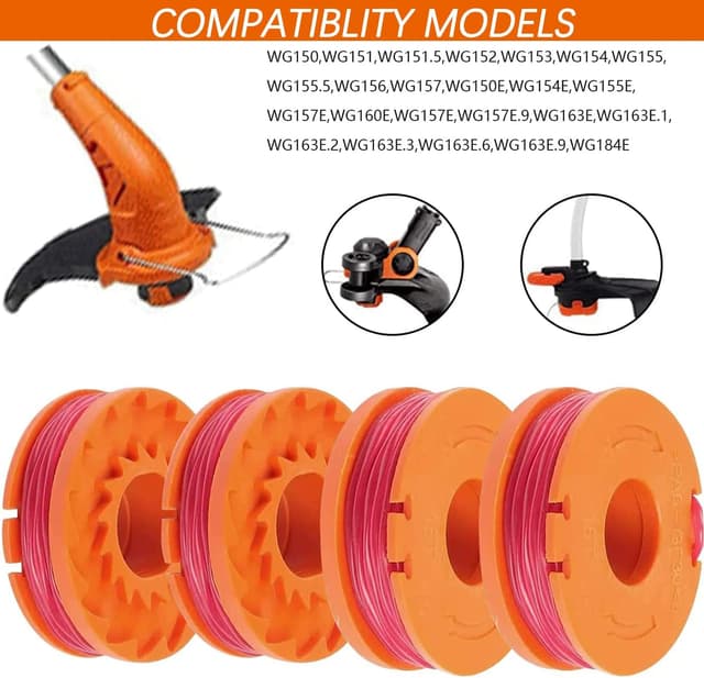 Detalle de Worx WA0004 strimmer spool 4 pack