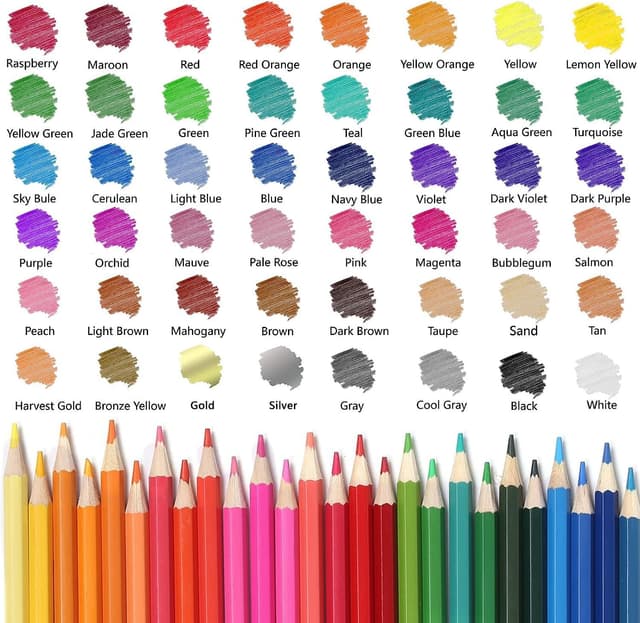 Detalle 2 de Ugmic 50 Buntstifte – Premium-Farbstifte für Erwachsene & Kinder mit lebendigen Farben