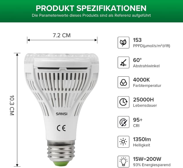 Thumbnail 6 de SANSI Pflanzenlampe LED 15 W Vollspektrum