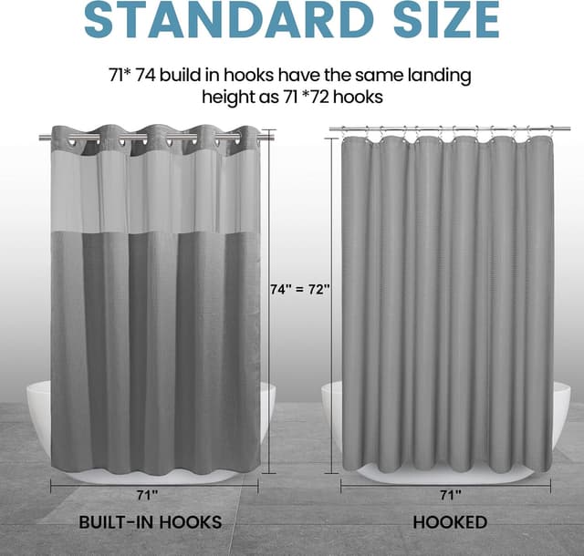 Thumbnail 6 de Shower Curtain Liner Set 71W x 74H