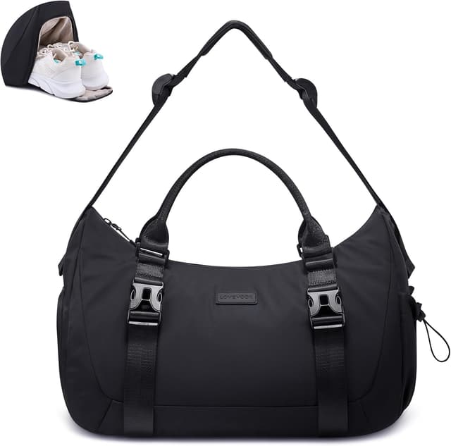 Detalle de LOVEVOOK Sporttasche für Damen & Herren – Gym Bag mit Schuhfach, Befestigung für Yogamatte und Weekender-Option