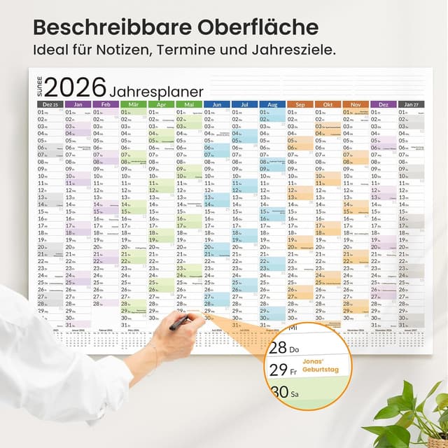 Thumbnail 2 de SUNEE Wandkalender 2026 A1 14 Monate 📅