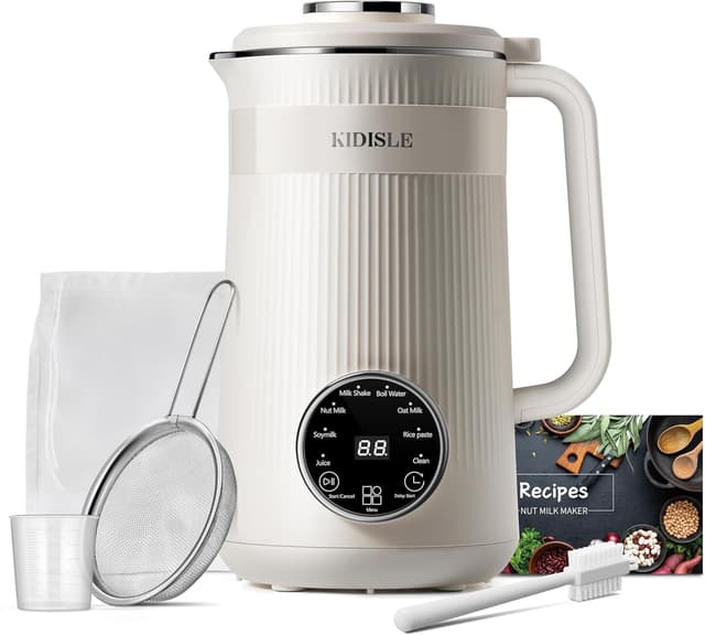 Detalle de KIDISLE 8 in 1 Nut Milk Maker Blender (32oz) with Delay Start, Keep Warm, and Boil Water