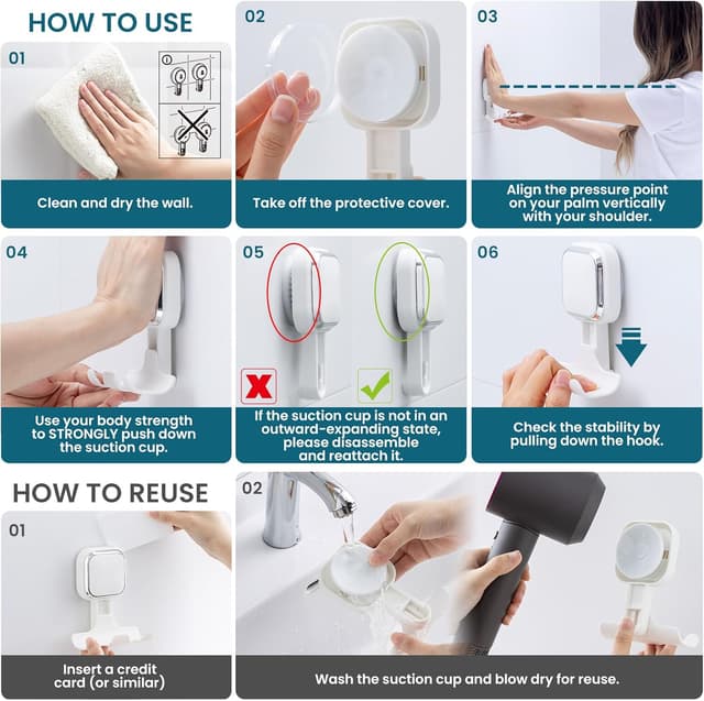 Thumbnail 7 de TAILI 💈 Pack de Ventosas para Maquinilla en Ducha, Impermeable